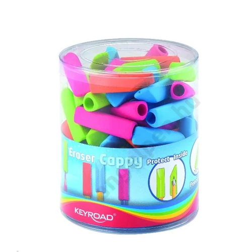 Radír, ceruzavégre PVC mentes 72 db/display Keyroad Cappy vegyes színek