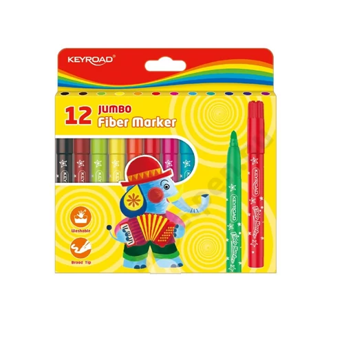 Rostirón, filctoll készlet 5 mm 12 db/bliszter Keyroad Jumbo vegyes színek