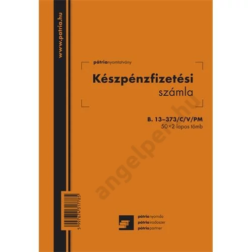 Készpénzfizetési számla 50x2 lapos tömb A/5 álló