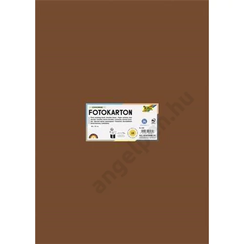 Dekorkarton, 2 oldalas, 50x70 cm, 300 g, 10 lap, FOLIA, csokoládébarna
