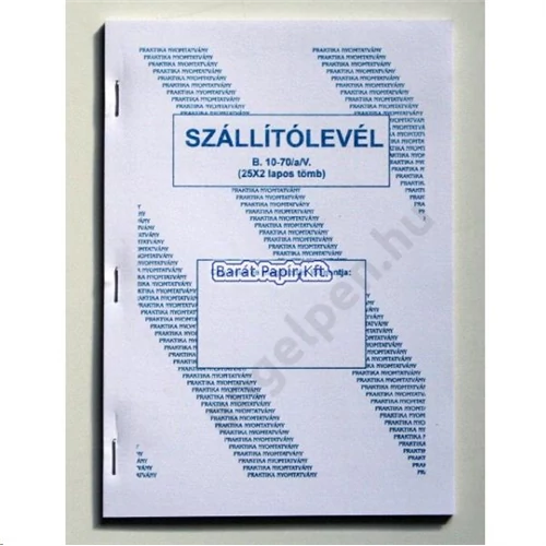 Szállítólevél A/5 25x2 B.10-70/V