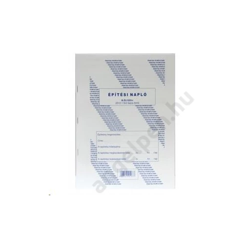 Építési napló 25x3 lapos + 9db 3pl. betétleppal (B)