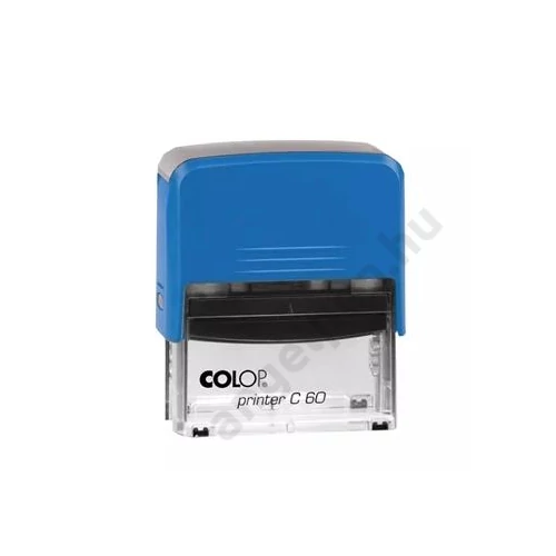 Bélyegző C60 Printer Colop átlátszó kék ház/fekete párna