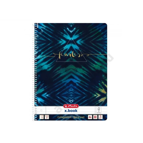 Herlitz spirálfüzet A4 / 80 lap, lyukasztott, perforált, vonalas, Batik Fearless