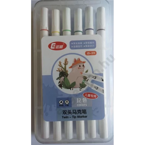 Filctoll készlet  kétvégű JD-511 12 szín/doboz