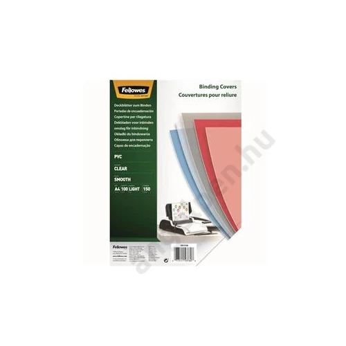 Előlap, A4, 150 mikron, 100 db/csomag, Fellowes® víztiszta