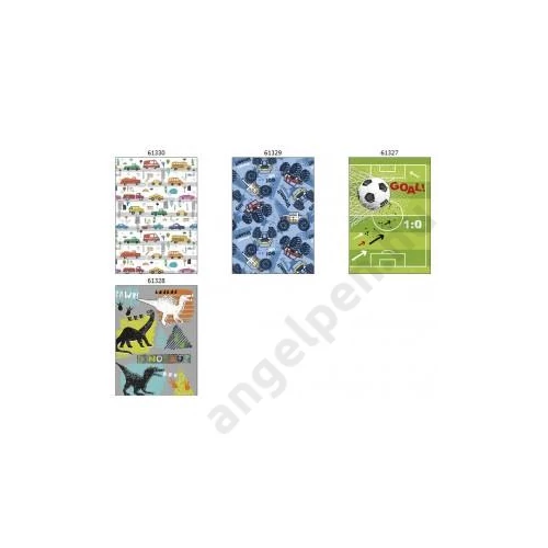 Gumis mappa POLMAK A/4 fiús minta foci,dinó,autó,traktor TA4_OG_746 10db/csg