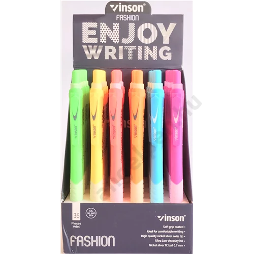 Golyóstoll Vinson C4 Fashion olajos tintával 36 db/display
