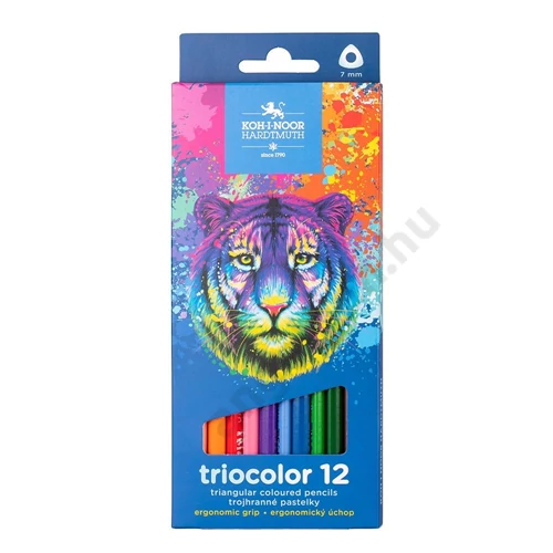 KOH-I-NOOR 3132 SZÍNES CERUZA/12 TIGRIS TRIOCOLOR HÁROMSZÖGLETŰ 7MM