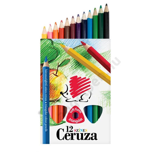 ICO SÜNI SZÍNES CERUZA/12 HÁROMSZÖGLETŰ VASTAG FESTETT