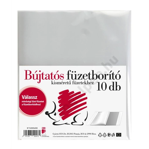 ICO SÜNI FÜZET- ÉS TANKÖNYVBORÍTÓ BÚJTATÓS 10DB A/4+