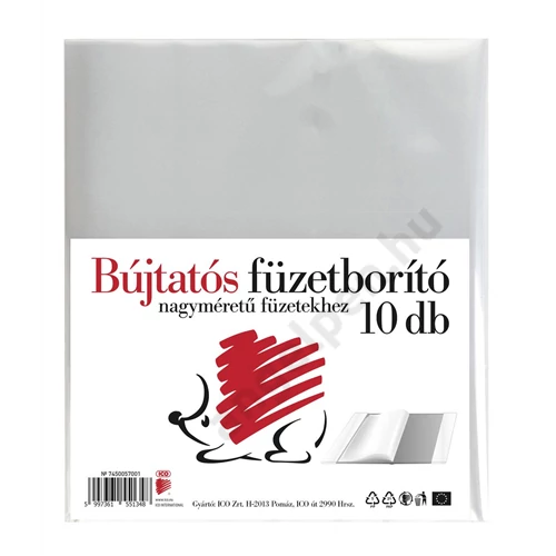 ICO SÜNI FÜZET- ÉS TANKÖNYVBORÍTÓ BÚJTATÓS 10DB A/5+