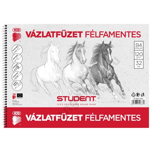 STUDENT VÁZLATFÜZET FÉLFAMENTES 32 LAP B/4