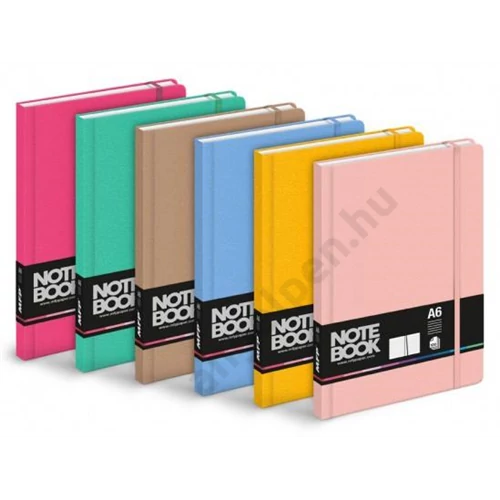 Gumis notesz A6 vonalas 100 lap mix2
