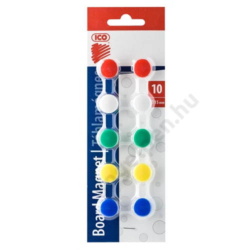 ICO TÁBLAMÁGNES 15 MM 10 DB 5 KLF. SZÍN BL