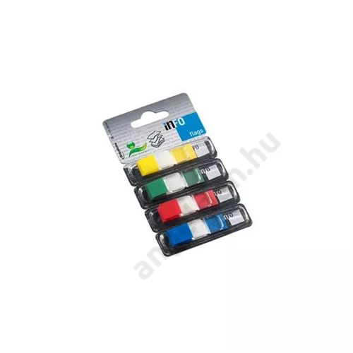 Jelölőcímke InfoNotes 12,5x43 mm, 4 szín, 4x36 lap, műanyag, transzparens (4BBD)