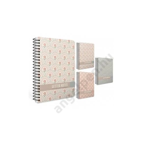 Spirálfüzet GIPTA Letter Notes 17x24 cm karton borítással 120 lapos vonalas 7851 könnyített papír