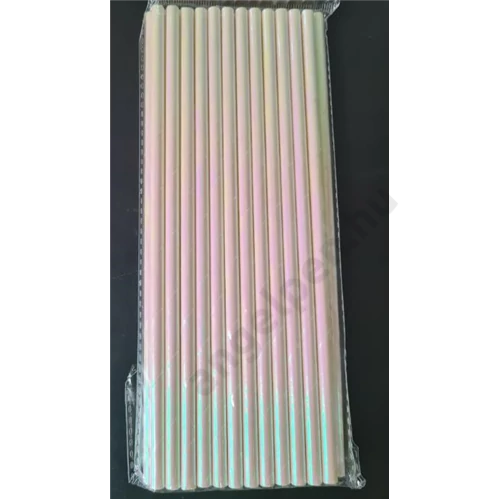 Szívószál papír hologramos 25db/csomag  