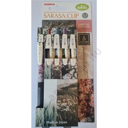 Zseléstoll ZEBRA Sarasa Clip Calming Moment 5db-os készlet  10 készlet/doboz