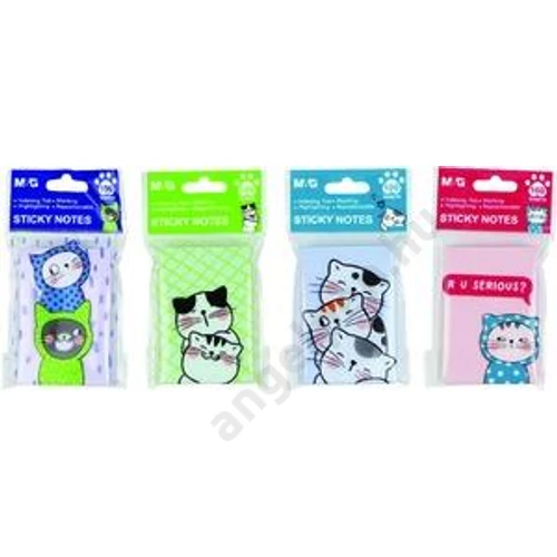 Öntapadó jegyzettömb M&G Cats, 76x51 mm, 100 lap, YS-374