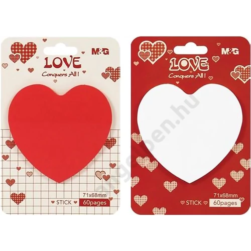 Öntapadó jegyzettömb 71x68 mm 60 lap M&G "Love" vegyes színek