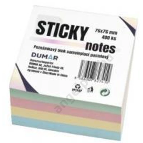 Sticky Notes öntapadós jegyzettömb pasztell 400 lapos 75x75 mm