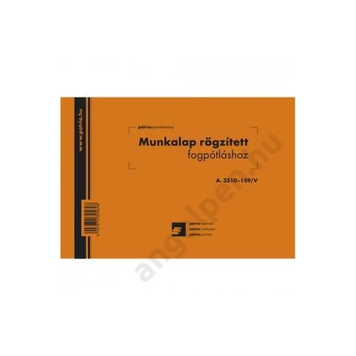 Fogászati munkalap rögzített fogpótláshoz 50x2 lapos A/5 fekvő