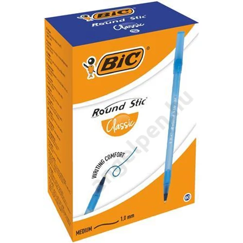 Golyóstoll, 0,32 mm, kupakos, BIC "Round Stic Classic", kék  60db/doboz