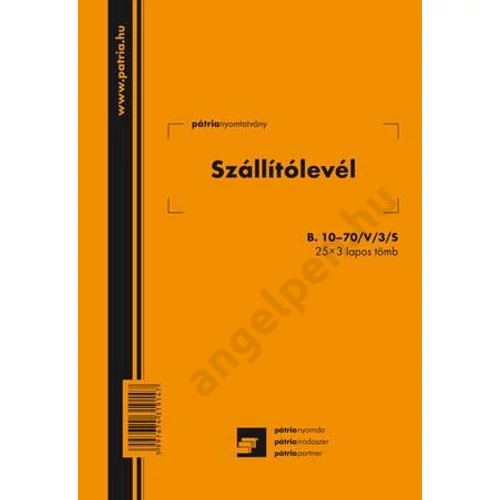 Szállítólevél tömb A/5 álló 50x3lapos