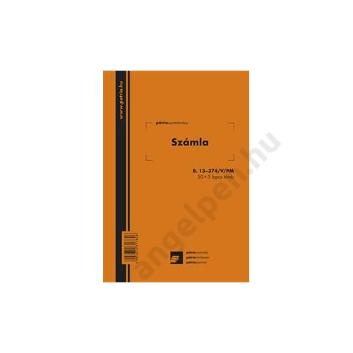 Számla 50x3 lapos tömb A/5 álló Pátria