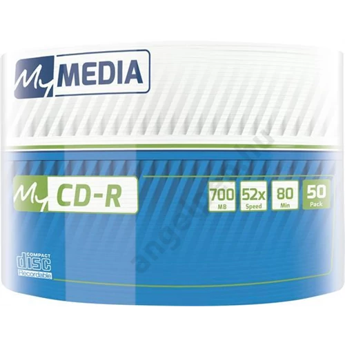 CD-R lemez, 700MB, 52x, 50 db, zsugor csomagolás, MYMEDIA (by VERBATIM)