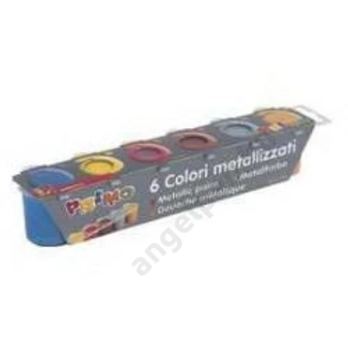 Tempera PRIMO 231TM6E metál színek, 6x25ml-es készlet, tégelyes