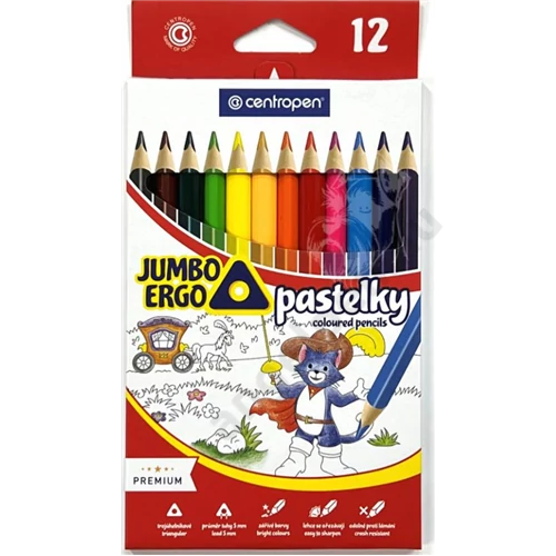 Színes ceruza Jumbo CENTROPEN 12 DB  9522/12 
