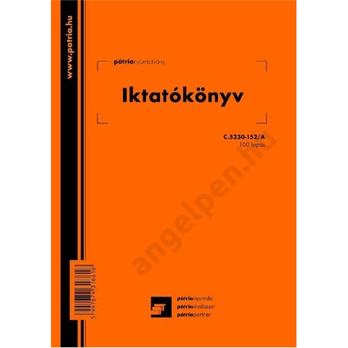 Iktatókönyv A/4 álló 150lap 5 alszámos