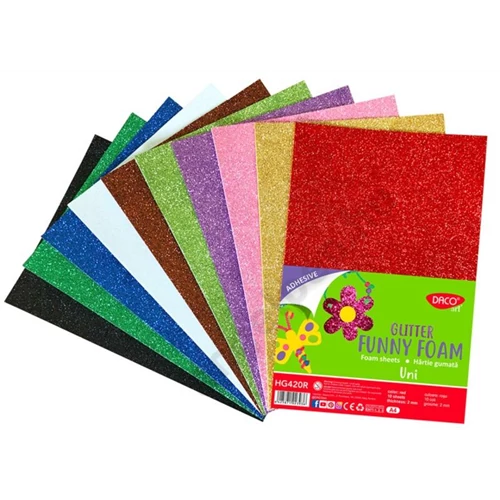 Dekorgumi Daco A/4 glitter önt glitteres öntapadós piros HG420R
