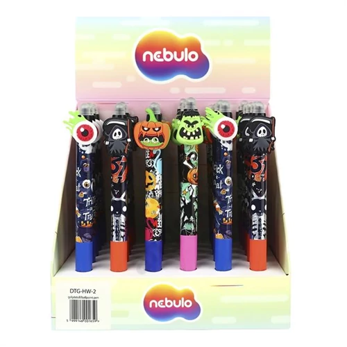Golyóstoll NEBULO nyomógombos 0,5mm halloween2 36db/display 