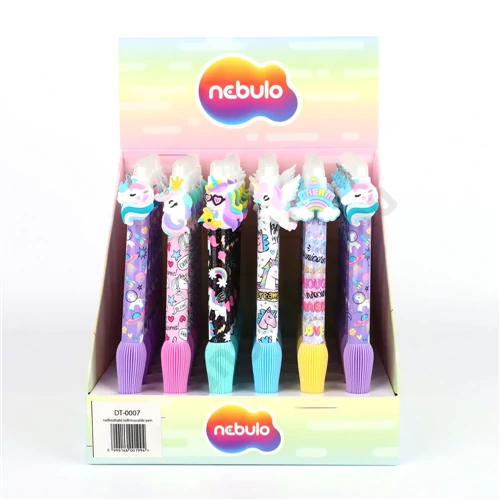 Zselés toll, nyomógombos, radírozható, dreamy unicorn, Nebulo