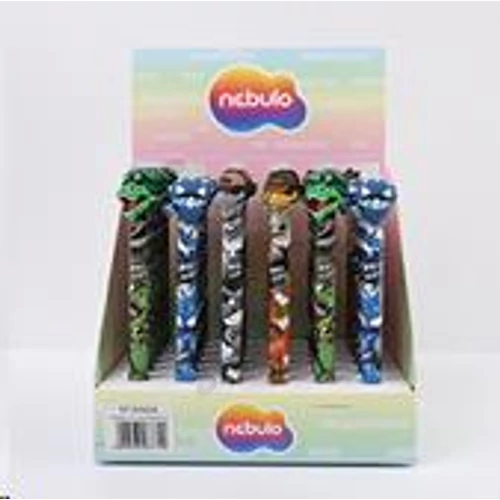 Zselés toll, nyomógombos, radírozható, színes kínálóban, Dino Army, Nebulo (36)