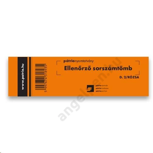 Ellenőrző sorszámtömb 100 lapos 146x40mm D.2 rózsa/piros