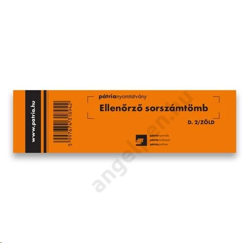 Ellenőrző sorszámtömb figurás 100 lapos 146x40mm D.2 zöld
