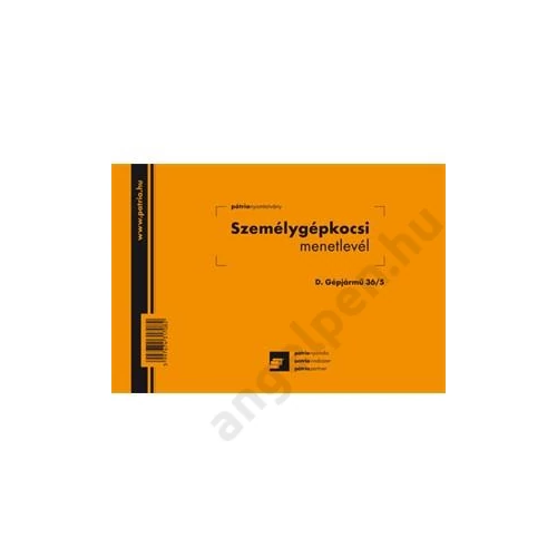 Személygépjármű menetlevél A/5 fekvő 100lapos tömb
