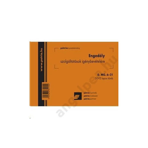 Engedély szolgáltatások igénybevételére dmg.6-21