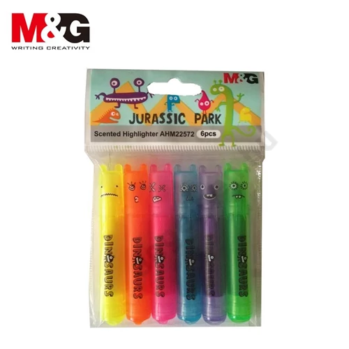 Filc szövegkiemelő M&G 6 db-os Jurassic, 6 db-os, illatos