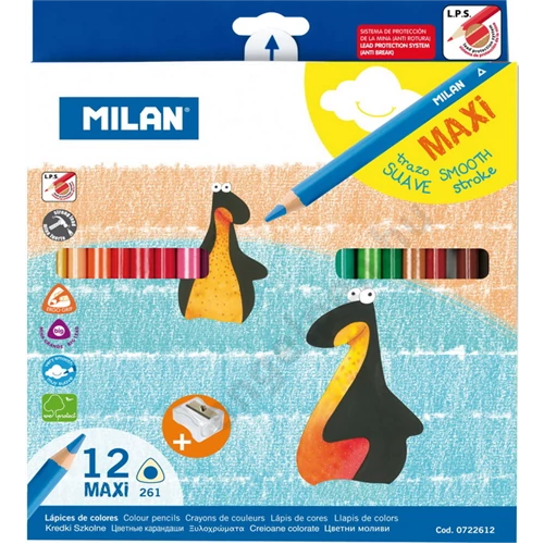 Ceruza színes Milan 12-es 261 maxi háromszögletű, 261, 0722612