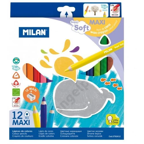 Ceruza színes Milan 12-es 961 extra puhaságú színesceruza, 0792612