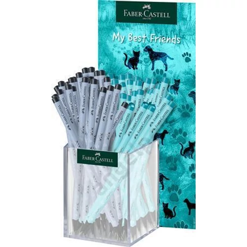 Faber-Castell Grafitceruza display, HB, háromszögletű, FABER-CASTELL "Dogs & Cats", vegyes minta 