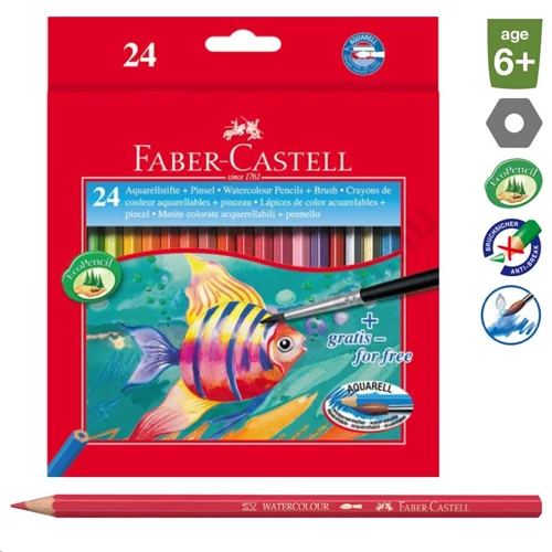 Színesceruza-készlet 24db-os hatszögletű akvarell + ecset