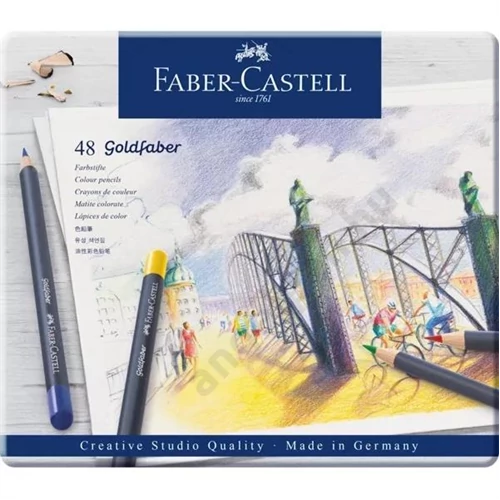 Színesceruza-készlet 48db-os hengeres test GOLDFABER fém dobozban