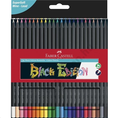 Színesceruza-készlet 24db-os háromszögletű BLACK EDITION fekete testű