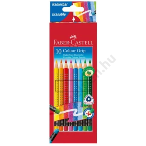 Színesceruza-készlet 10db-os háromszögletű GRIP radír véggel